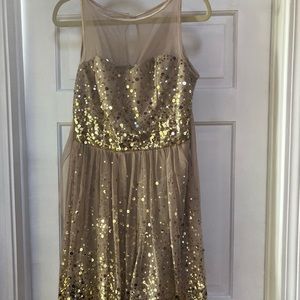 Gold glitter party dress